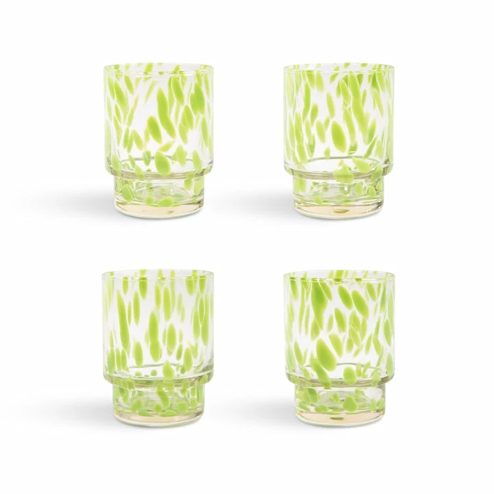 &klevering Glass Tortoise Green Set of 4 3 &klevering Glass Tortoise Green Set of 4
