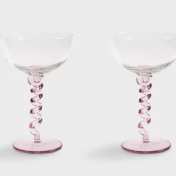 &klevering Pink Spiral Champagne / Cocktail Glasses