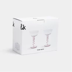 &klevering Spiral Coupe - Pink (Set Of 2)