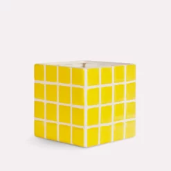 &klevering Ceramic Plant Pot Tile Yellow 14cm