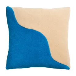 &klevering Wavy Square Blue Cushion
