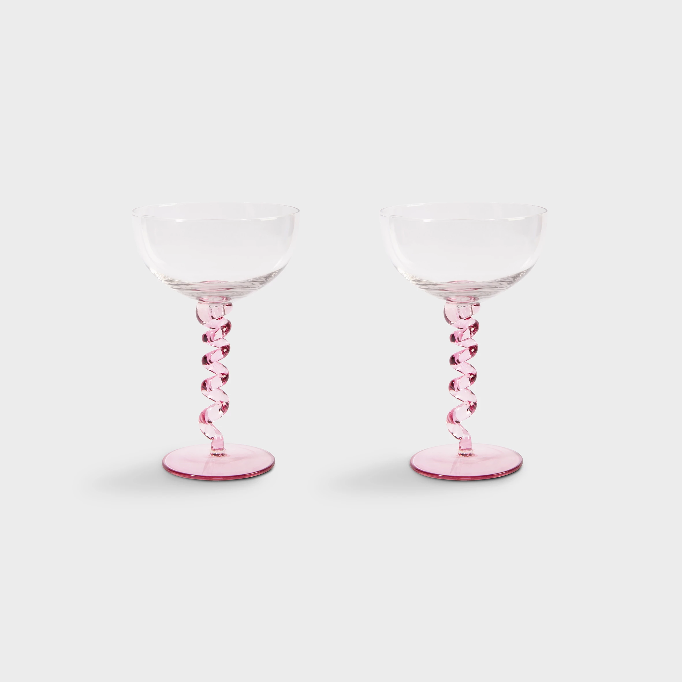 &klevering Spiral Pink Cocktail Glass - Set of 2 4 &klevering Spiral Pink Cocktail Glass - Set of 2