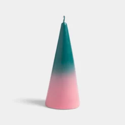 &klevering Fade Cone Candle Small - Teal + Pink