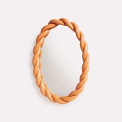 &klevering Braid Oval Wall Mirror Pink