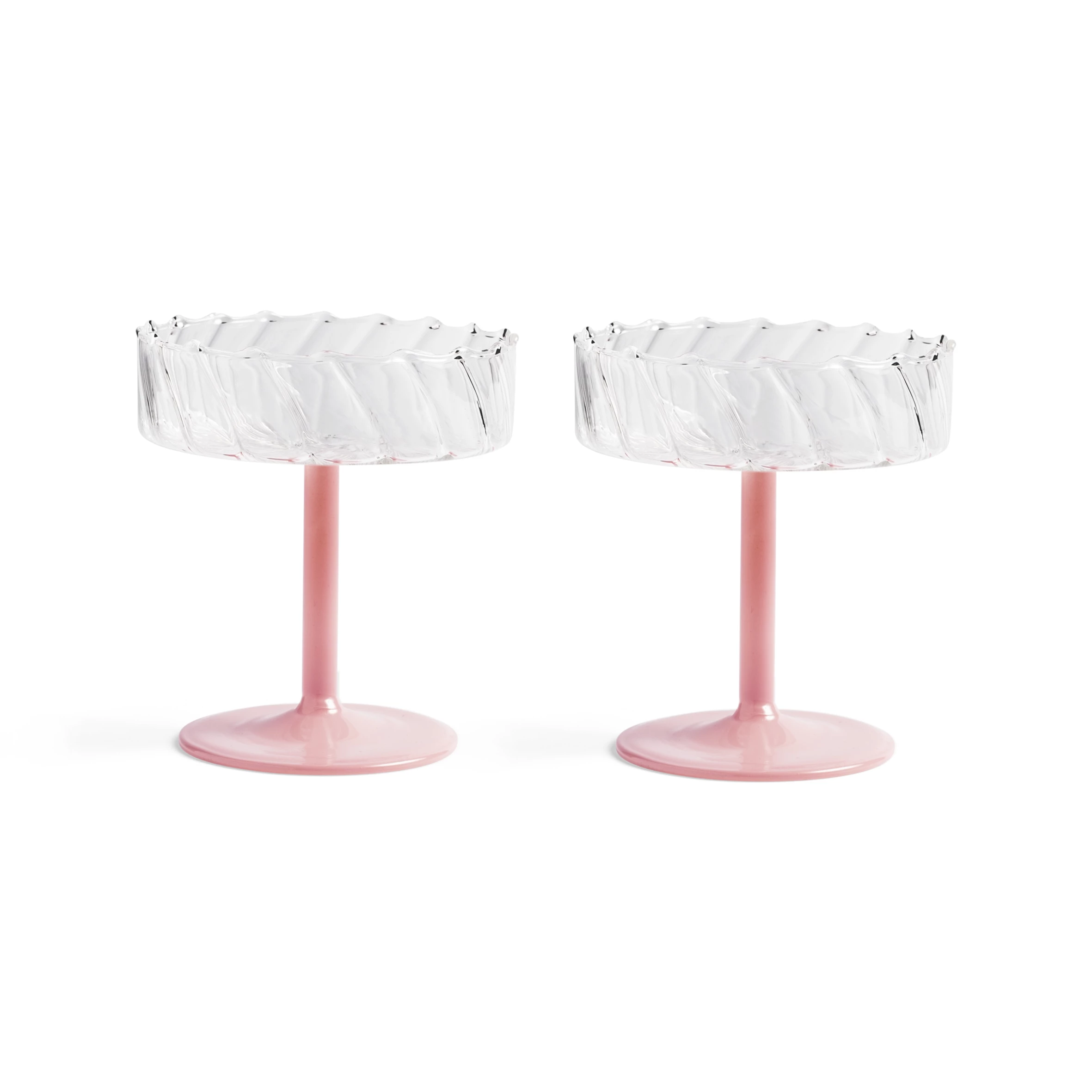 &klevering Set of 2 Glasses Coupe Twirl Pink 3 &klevering Set of 2 Glasses Coupe Twirl Pink