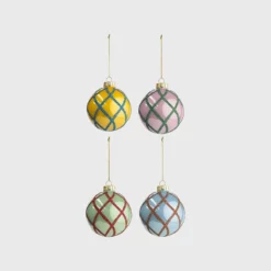 &klevering Criss Cross Ornament (Set of 4)