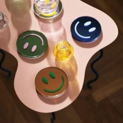 &klevering Smiley Face Glass Coaster Set
