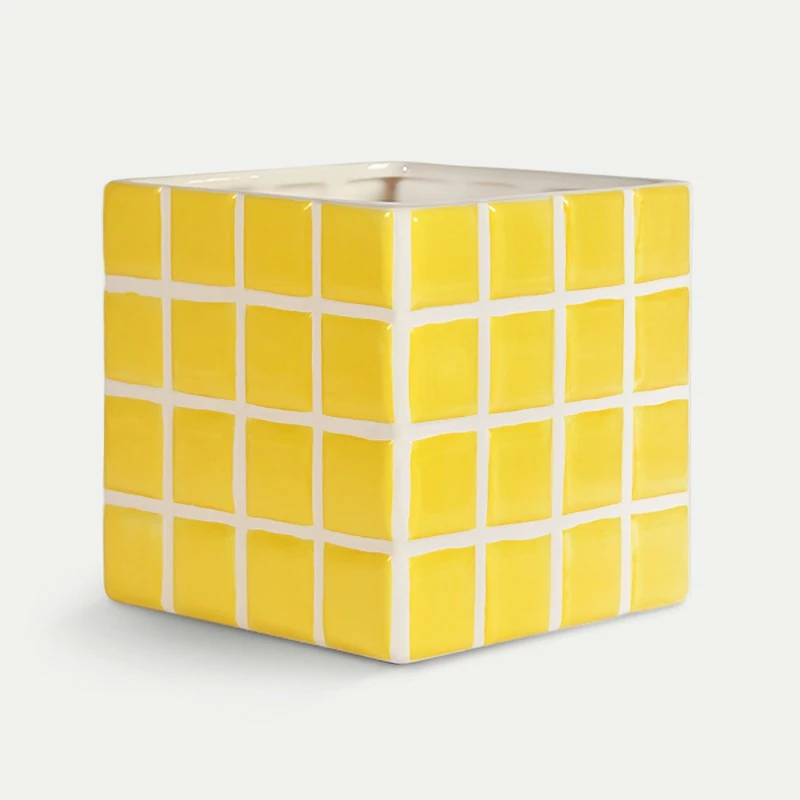 &klevering Yellow Tile Planter 4 &klevering Yellow Tile Planter
