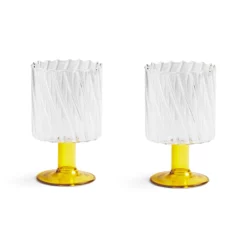 &klevering Twirl Yellow Glass - Set of 2