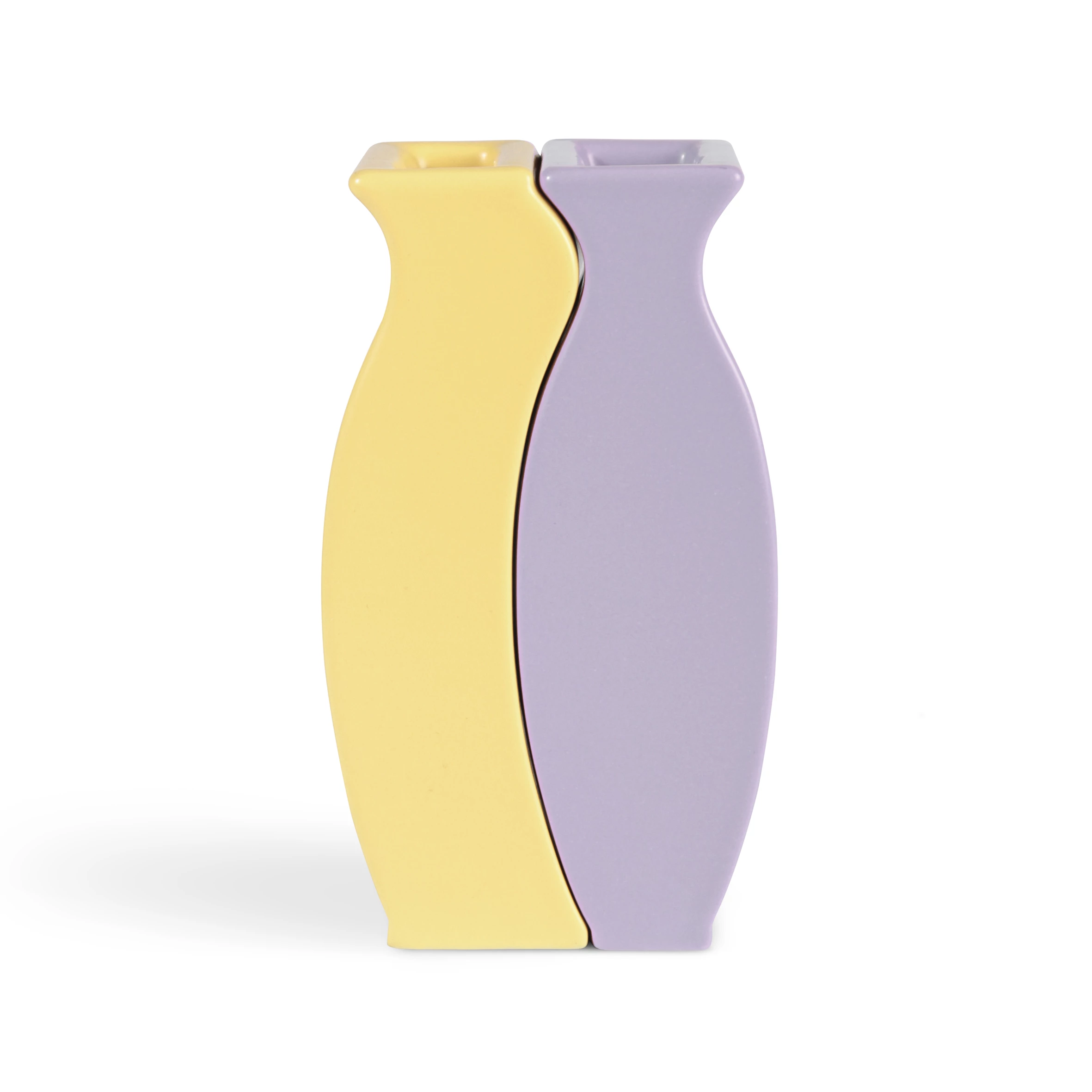 &klevering Yellow Lilac Fuse Vase Set 4 &klevering Yellow Lilac Fuse Vase Set