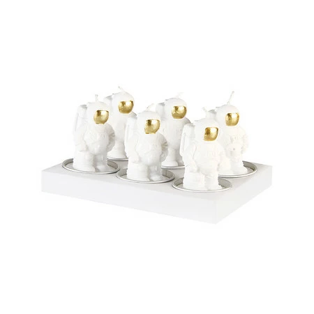 &klevering Pack of 6 Mini Astronaut Candles 3 &klevering Pack of 6 Mini Astronaut Candles