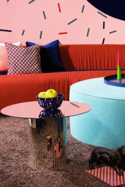 &klevering Square Herringbone Cushion - Blue