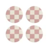&klevering Check Coasters in Pink (Set of 4) 2 &klevering Check Coasters in Pink (Set of 4)