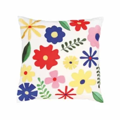 &klevering 40x40cm Cotton Embroided Flower Cushion