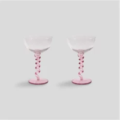 &klevering Spiral Coupe - Pink (Set Of 2)