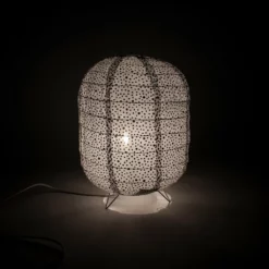 &klevering White Fabric Lamp with Black Dots