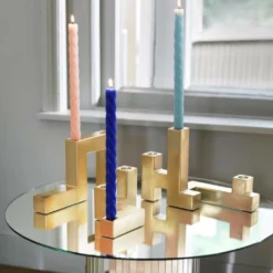 &klevering Gold Large Candle Holder Sculpture