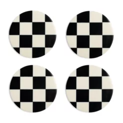 &klevering Set Of 4 Black Check Coasters