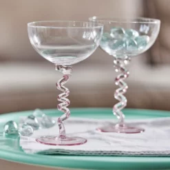 &klevering Pink Spiral Champagne / Cocktail Glasses