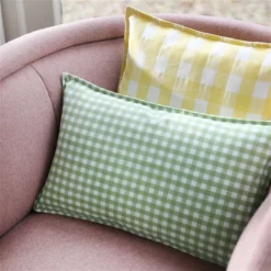 &klevering Green Gingham Cushion 7 &klevering Green Gingham Cushion
