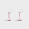 &klevering Set of 2 Pink Spiral Coupes