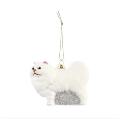 &klevering Glass Christmas Ornaments - White Cat