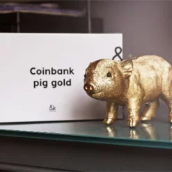 &klevering Gold Piggy Coin Box