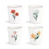 &klevering Set of 4 Hand Painted Dolomite Flower Tumblers 1 &klevering Set of 4 Hand Painted Dolomite Flower Tumblers