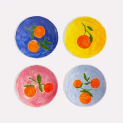 &klevering Orange Twig Plate Small Set of 4