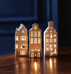 &klevering Tealight Holder Canal House Clock