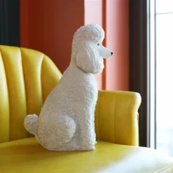 &klevering White Poodle Sitting Coinbank