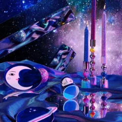 &klevering Midnight Glitter Dinner Candle - Set of 2