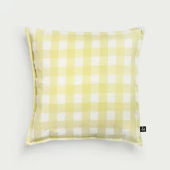 &klevering Yellow Gingham Cushion