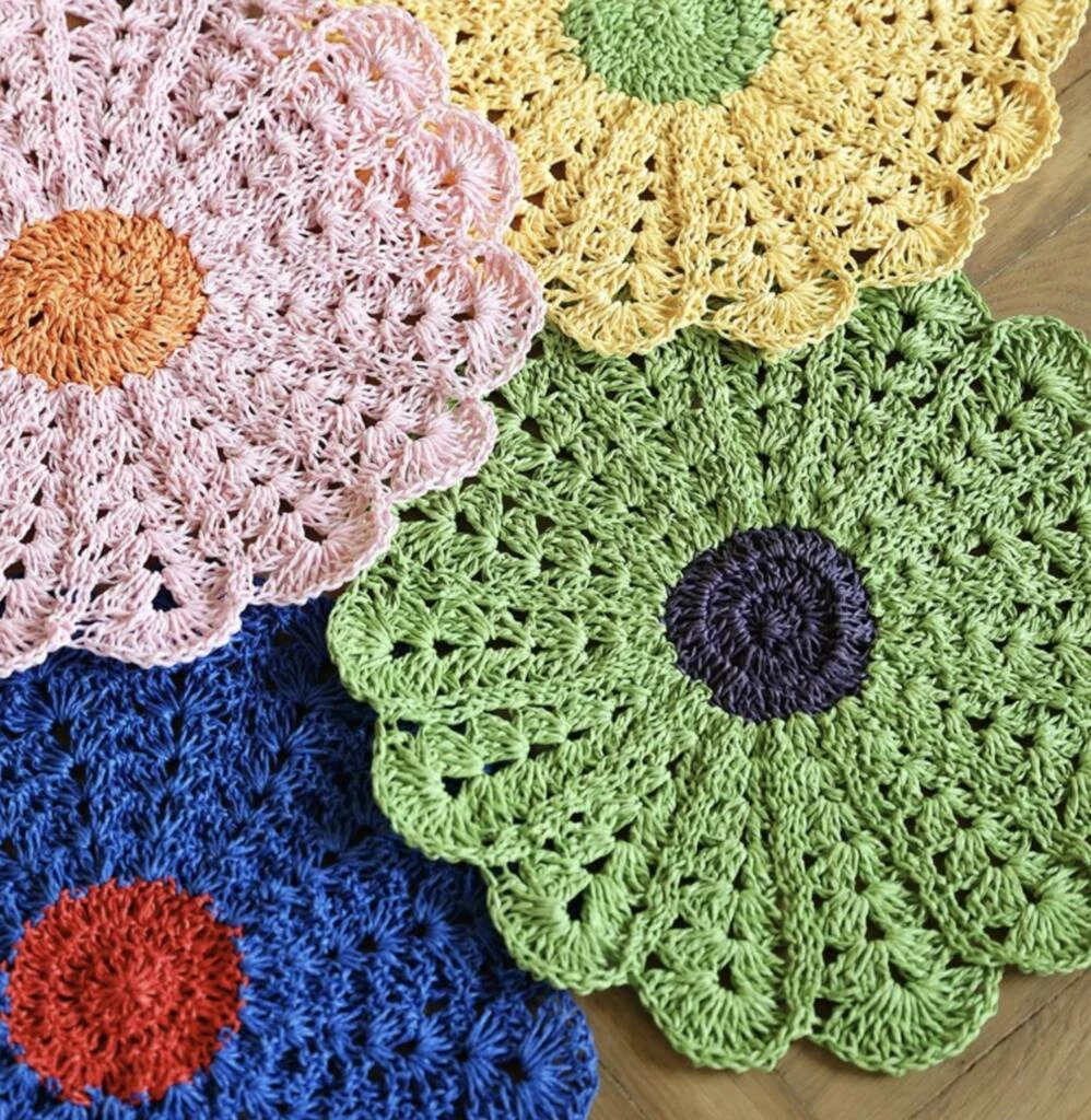 &klevering Crochet Daisy Placemat 6 &klevering Crochet Daisy Placemat