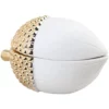 &klevering Small White and Gold Acorn Box