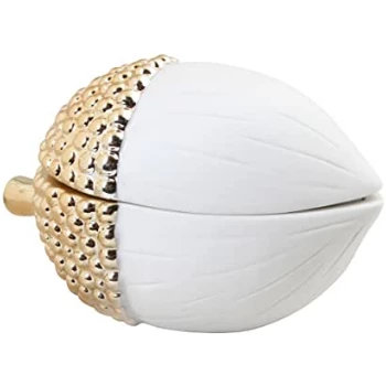 &klevering Small White and Gold Acorn Box 3 &klevering Small White and Gold Acorn Box