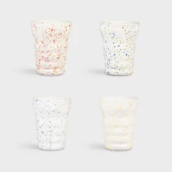 &klevering Set of 4 Splash Designed Dolomite Tumblers