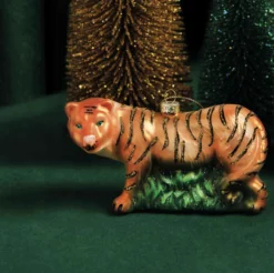 &klevering Glass Christmas Ornaments - Tiger