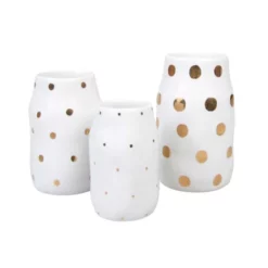 &klevering 2781-02 Gold Dotted Vases Set Of 3 13219301