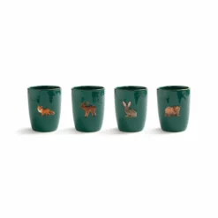 &klevering Set of 4 Multicolor Forest Animals Mug